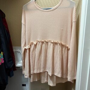 Miss Sparkling / Lash Next Door Long Sleeve Sweet Cream Top | Medium